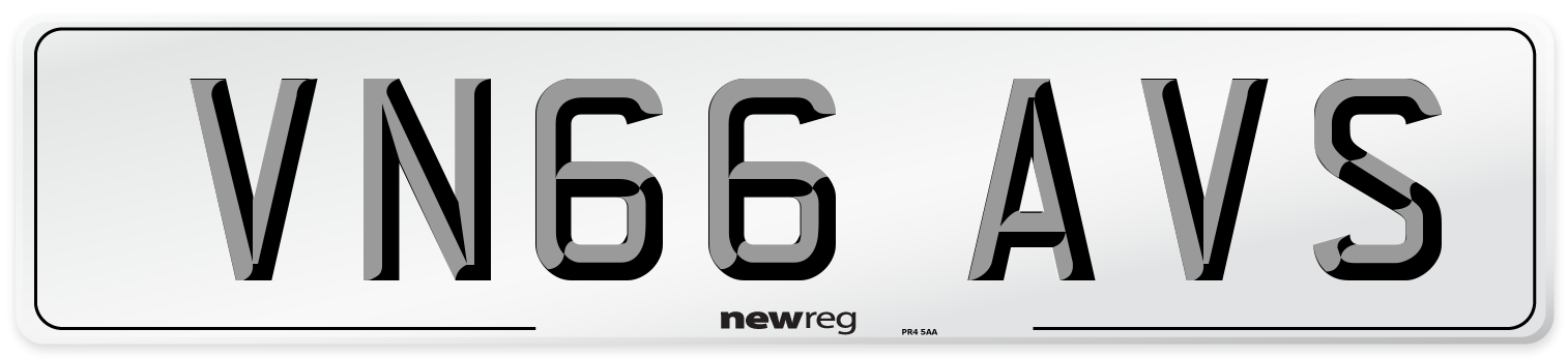 VN66 AVS Number Plate from New Reg